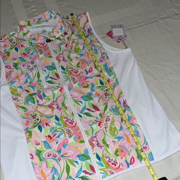 NWT Stella Parker Sport Floral Vine Sleeveless Polo UPF 50 Sun Protection Size L - Picture 5 of 10